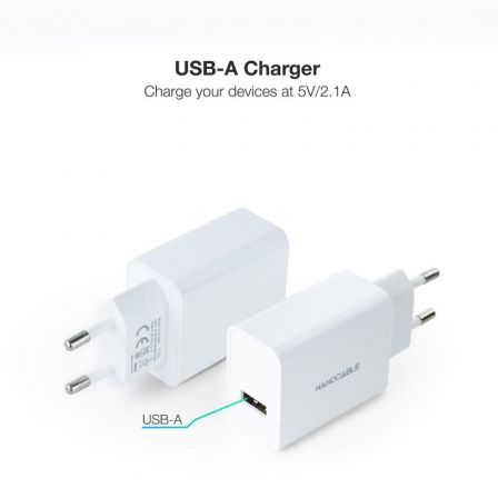 Nanocable Cargador USB-A 5V/2.1A Blanco